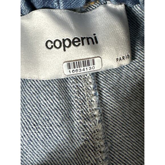 Coperni Cargo Skirt Medium Wash Denim Button Flap Pockets Mini A-Line Blue 4 - Picture 7 of 13